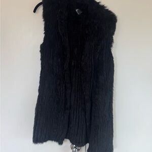 Love Token Charcoal Faux Fur Vest